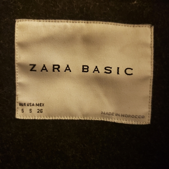 ZARA BASIC WOOL COAT JACKET DRESSY GREY GRAY BLACK - Picture 7 of 8